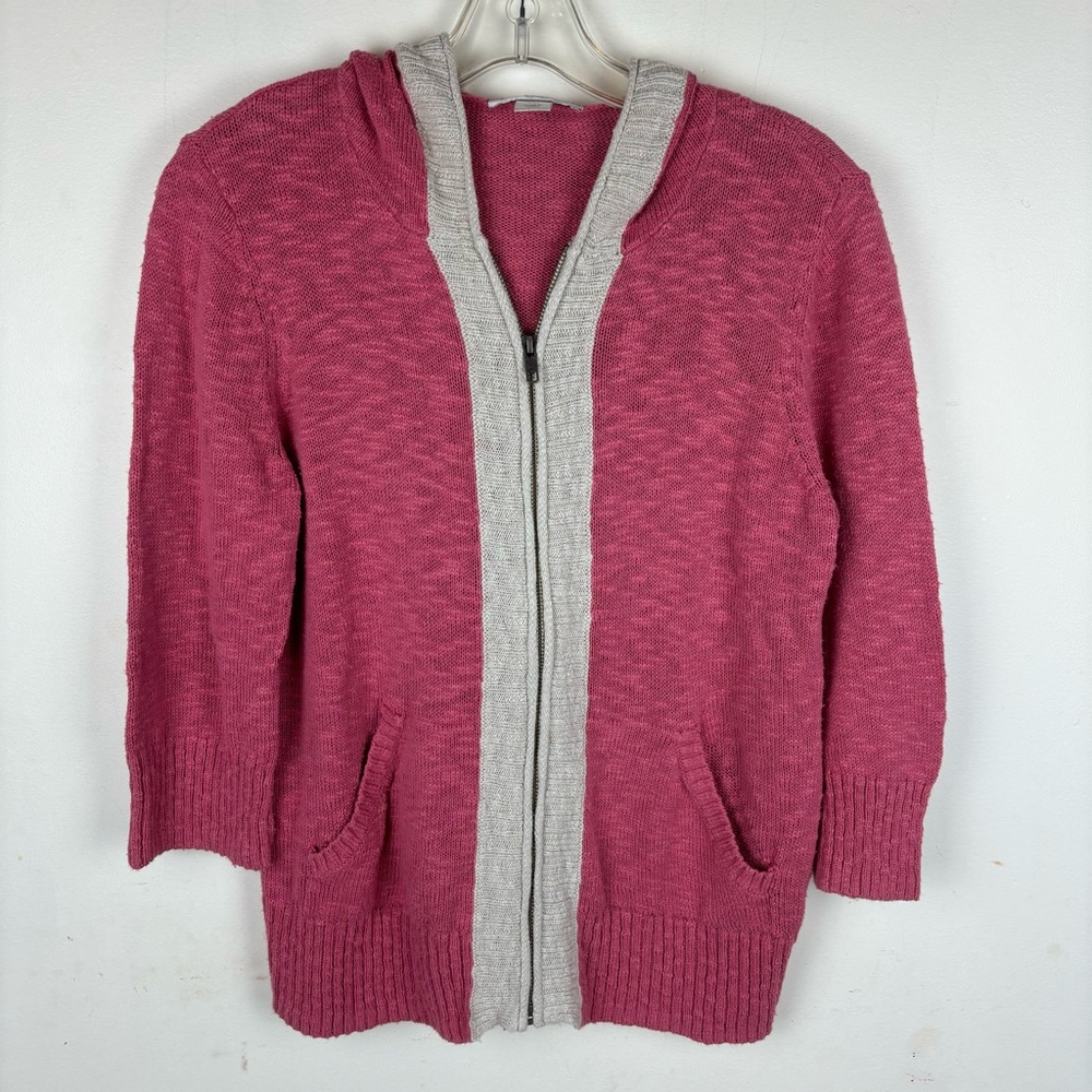 Christopher & Banks Pink and Oatmeal trim Women's Sweater